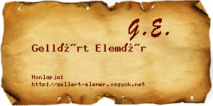 Gellért Elemér névjegykártya